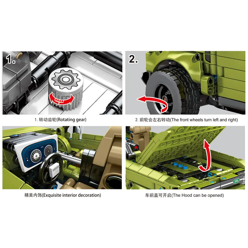 Новый Guardian внедорожный автомобиль Land Car Rover Fit Technic Defender 42110 модель мини кирпичи