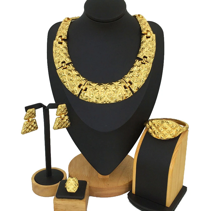 Hot Sale 18k Brazilian Gold Fine Jewelry Set Fashion National Women's Wholesale  Jewelry Set Jewelry Big Set Fhk12135 - Jewelry Sets - AliExpress