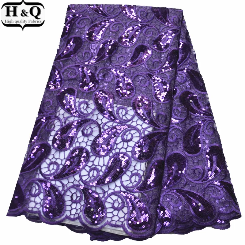 

Purple Lace French Tulle Lace Fabric African Net Lace Nigerian Mesh Lace Party Sequins Lace Dress Leaves Fabric Shiny Lace 2020