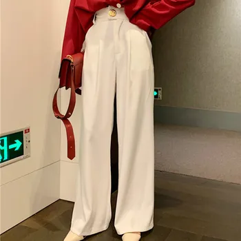 

Office Lady 2019 Casual Wide Leg Pants Women's High Waist Autumn New Loose Pants Straight Pants Korean Pants