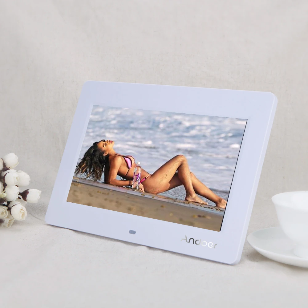 Andoer 10'' HD Ultrathin Digital Photo Frame TFT-LCD 1024* 600 Clock MP3 MP4 Movie Player Digital Photo Frame w/Remote Desktop