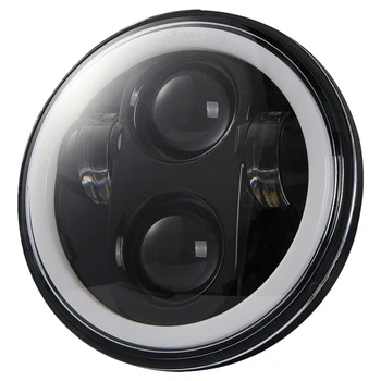 

Motorcycle Headlight Aluminum 5.75 Inch Angel Eye 6 Lamp Beads Headlamp Headlight ehicle Driving Work Light Bulbs for Motorbike