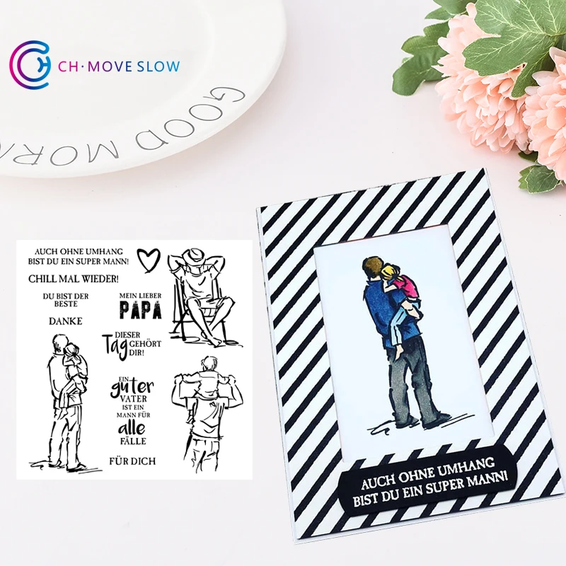 Father Daughter Photograph Metal Cutting Dies Stamps Stencil for DIY Scrapbooking Photo Album Embossing Craft Die 0015 | Дом и сад