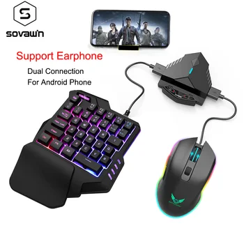 

For Android PUBG Controller Moible Gampad Gaming Keyboard Mouse Converter PUBG Controller Stand Support Earphone Dual Connection