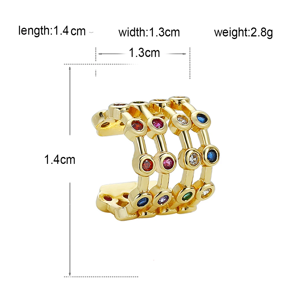 1 PCS Gold Multilayer C Shape Clip Earrings For Women Korean Fashion Without Piercing Ear Cuff Femme Jewerly Gifts 2021