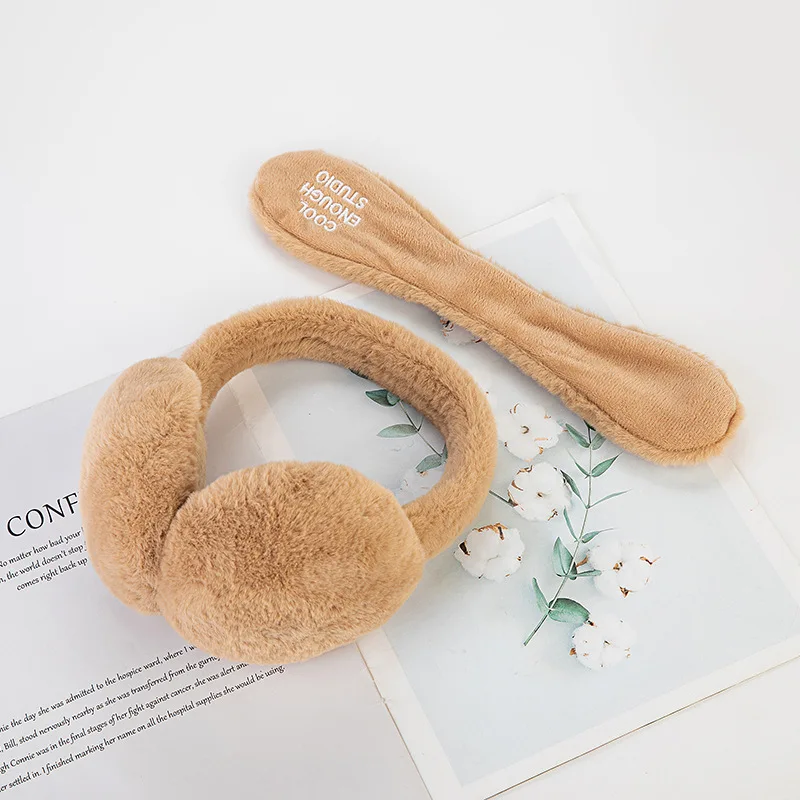 Fashion Girl's Fur Winter Ear Warmer Earmuffs Nowknot Rabbit Ear Muffs Comfortable Foldable Letter Outdoor Headband Gift