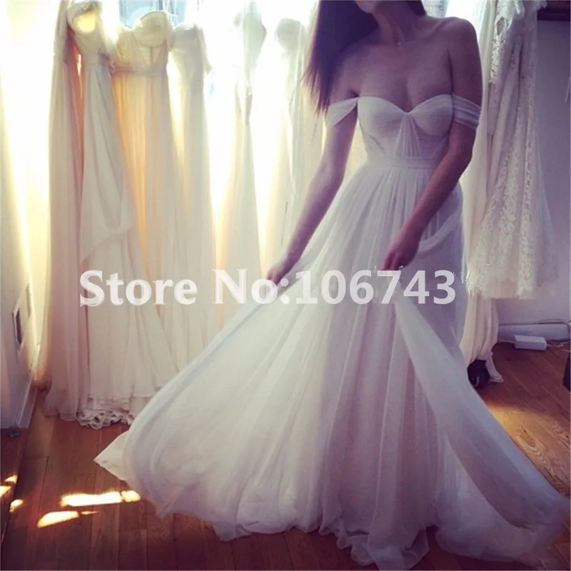 Dreamy новые сексуальные милые белый шифон цвета слоновой кости А-силуэт vestidos de noiva Свадебные платья для невесты платье подружки невесты