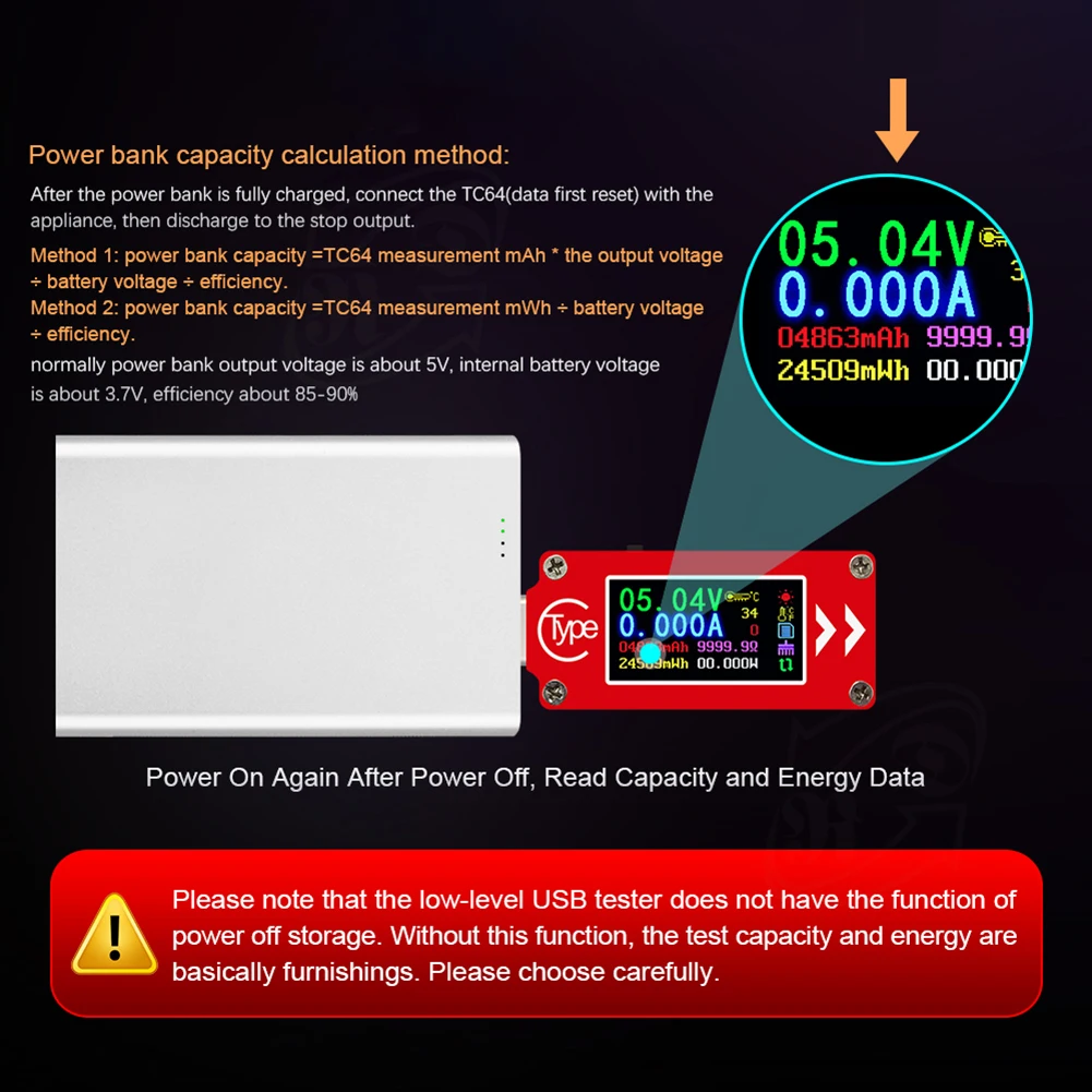 TC64 тип-c цветной ЖК-дисплей USB Вольтметр Амперметр Напряжение измеритель тока мультиметр Зарядка батареи Usb Тестер