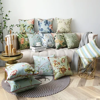 

country style pastoral pillowcase large fresh rural back cushion cover decorative floral pillow cover for backrest