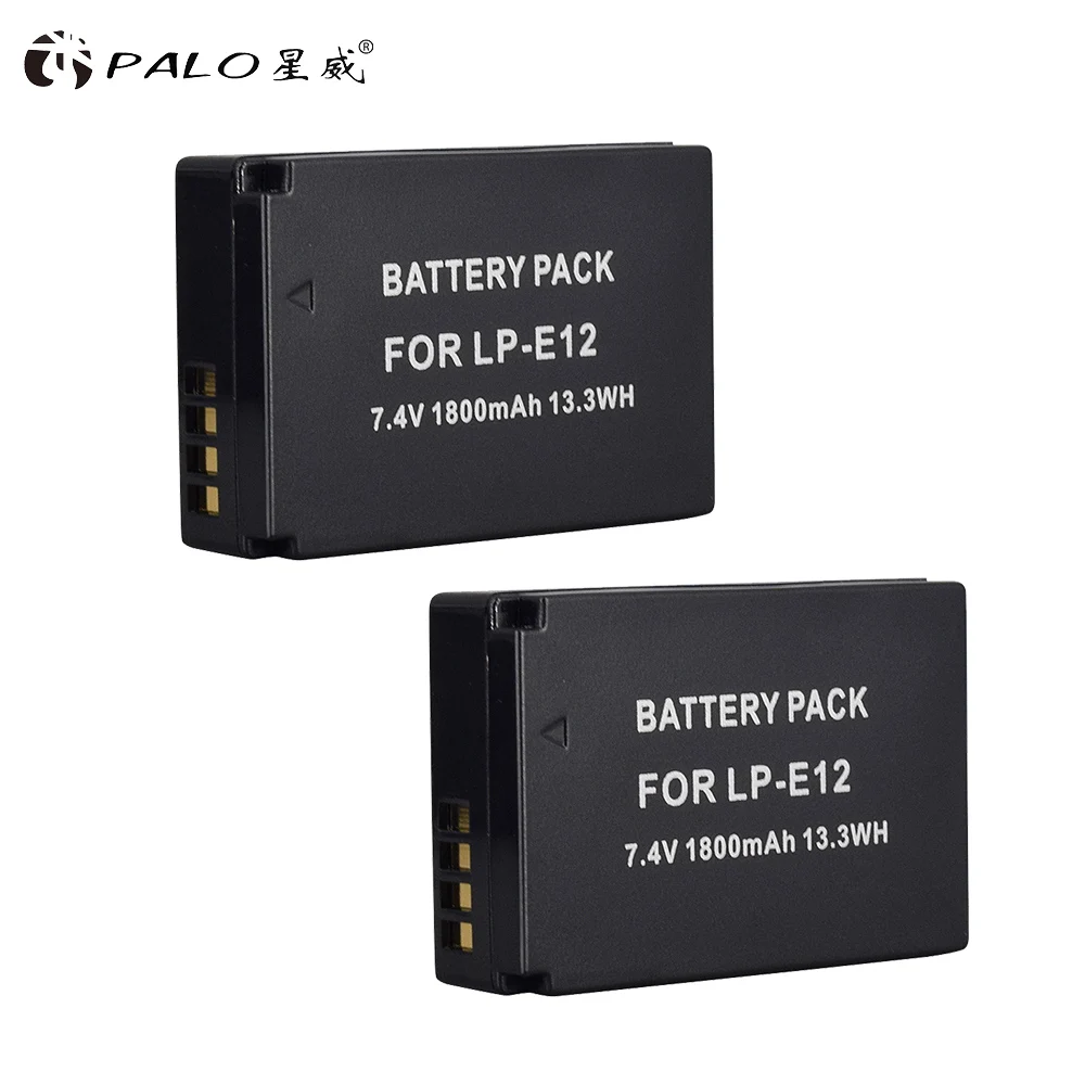 2PCS 3 шт. 1800 мАч LP-E12 LPE12 LP E12 Аккумулятор для камеры AKKU+ ЖК USB зарядное устройство для Canon M 100D Kiss X7 Rebel SL1 EOS M10 EOS M50 DSLR - Цвет: 2PCS
