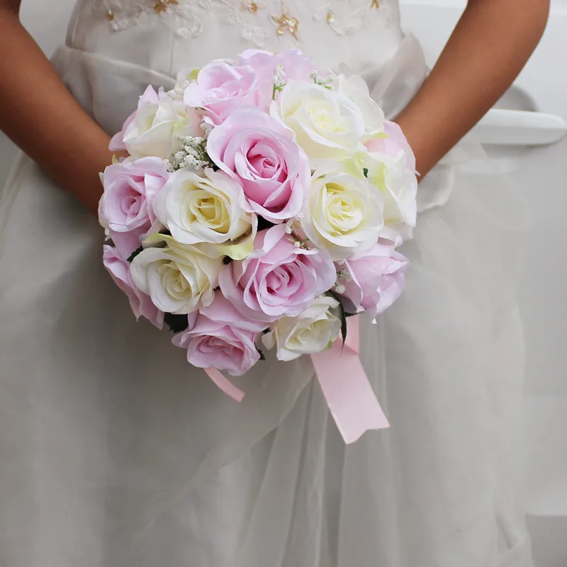 Фиолетовый пион Свадебные букеты Свадебные цветы Искусственный Свадебный букет De Mariage Роза