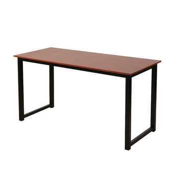 

Office desk Computer Desk Rustic Iron Frame Wood Grain Veneer Surface High Density Board Table 47*24*29" Teak Color