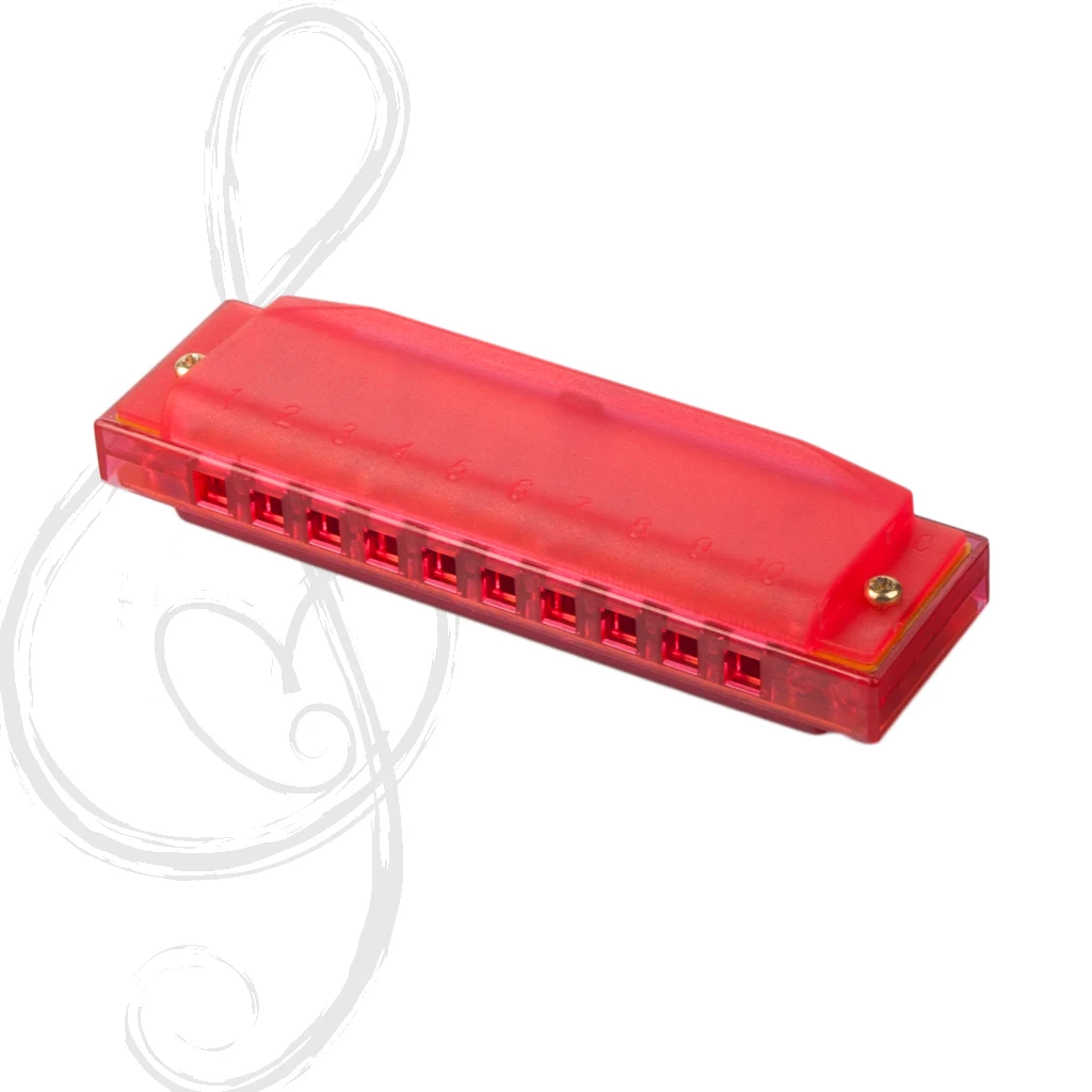 Красный цвет Губная гармошка расческа melodica C tune пластик 10 отверстий Пять цветов