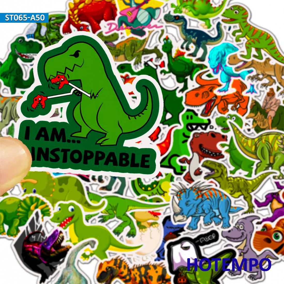 50pcs Cute Dino Anime Dinosaur Stickers for Boy Children Kids Gift Scrapbooking Stationery Mobile Phone Laptop Cartoon Stickers