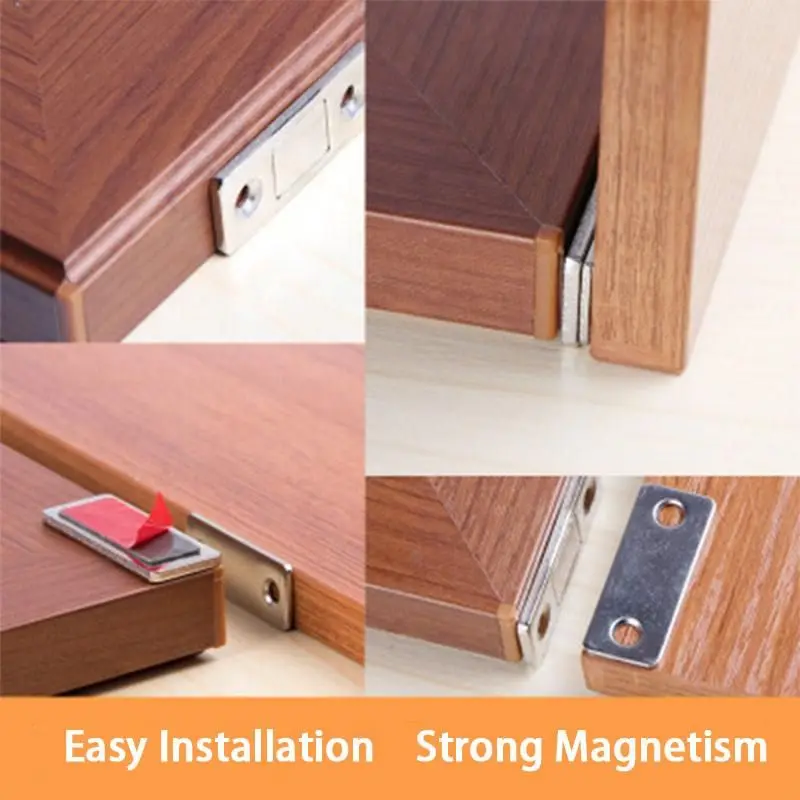 

Punch-free Magnetic Door Closer Strong Magnetic Catch Latch Magnet for Furniture Cabinet Cupboard with Screws Ultra