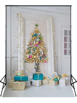 

White Christmas Backdrop Gifts Christmas Tree Decorations Home Party Photo Studio Background Photography Filming Booth Props