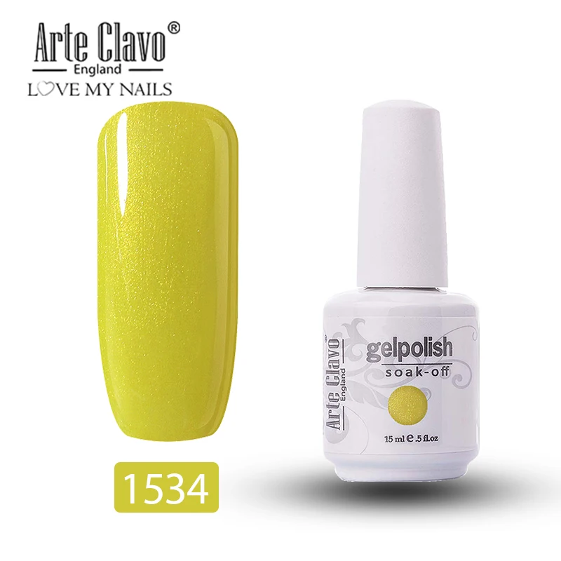1534 Arte Clavo 15 мл 179 цветов светодиодный Гель-лак для ногтей Топ УФ-Гель-лак для ногтей Гибридный впитывающий лак для ногтей салонный лак Гель-лак - Цвет: 1534