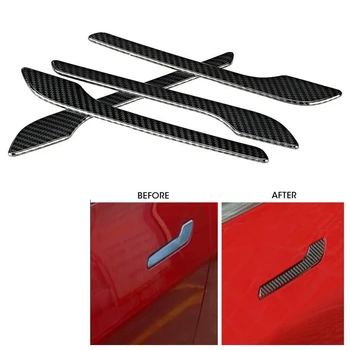

4Pcs Car Door Handle Cover Label Trim Sticker Decoration For Tesla Model 3 2018 2019 Carbon Fiber ABS Car Door Handle Covers
