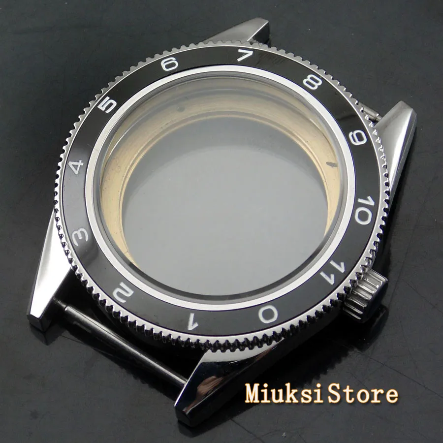 Corgeut 41mm watch case sapphire glass ceramic bezel fit Miyota 8205/8215 82 Series ETA 2836 DG2813 - Цвет: style 1