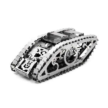 

3D DIY Metal Puzzle Model Mechanical Tank Driven By A Mechanical Spring Drive Laser Cutting Jigsaw Toy Collection Friends Gift