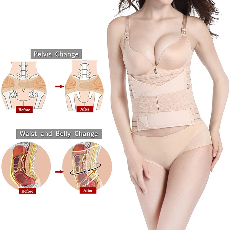 3 In 1 Postpartum Buik Riem Tummy Band Gordels Corset Body Shaper Band Postnatale C-Sectie Taille Trainer Bekken wrap Shapewear