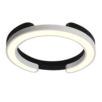 

Black White Ceiling Chandelier for Bedroom Living Room Hallway Lustre Round Chandelier with Remote Dimmable Modern Chandelier AC