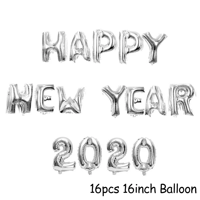 16pcs Balloons Рождественские украшения для дома счастливый год вечерние украшения черный баннер для фотокабинки рамка реквизит Navidad Nordica - Цвет: 16pcs Balloons