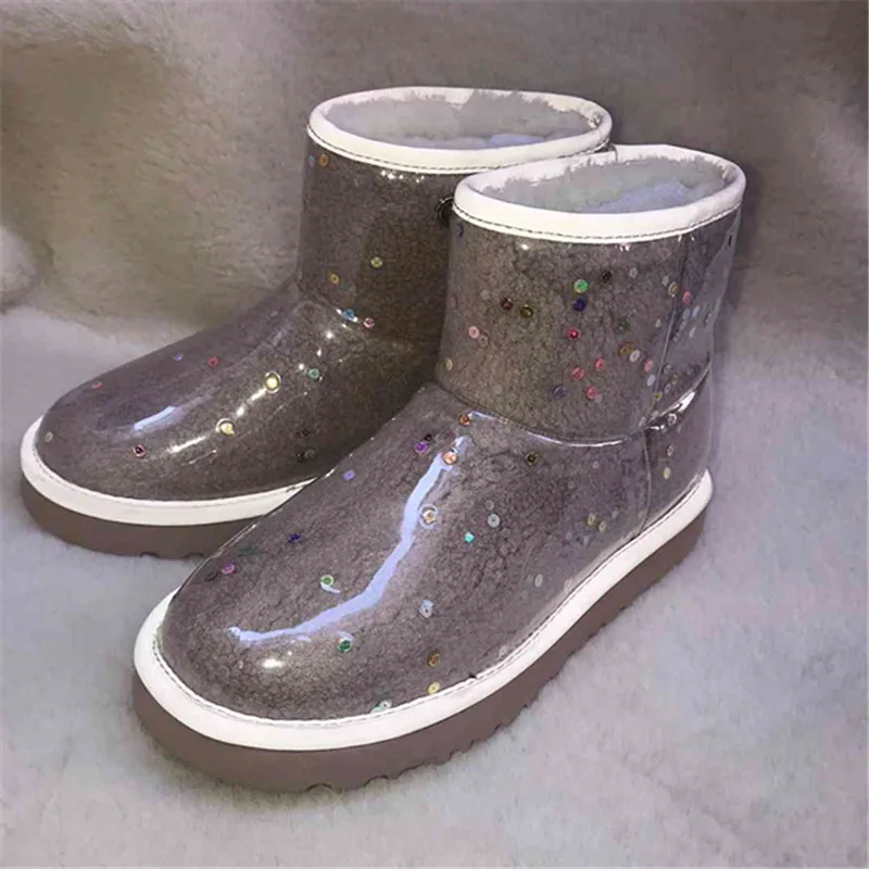 Scarpe donna/зимние ботинки; женская обувь из водонепроницаемого материала; chaussures femme; плюшевые женские ботильоны без застежки; женские зимние ботинки с украшениями