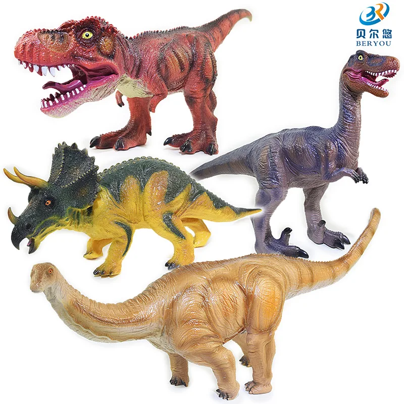 Стиль юрского периода ультра большой мягкий Silcone динозавр модель игрушки T-Rex Трицератопс динозавр игрушка обучающая игрушка