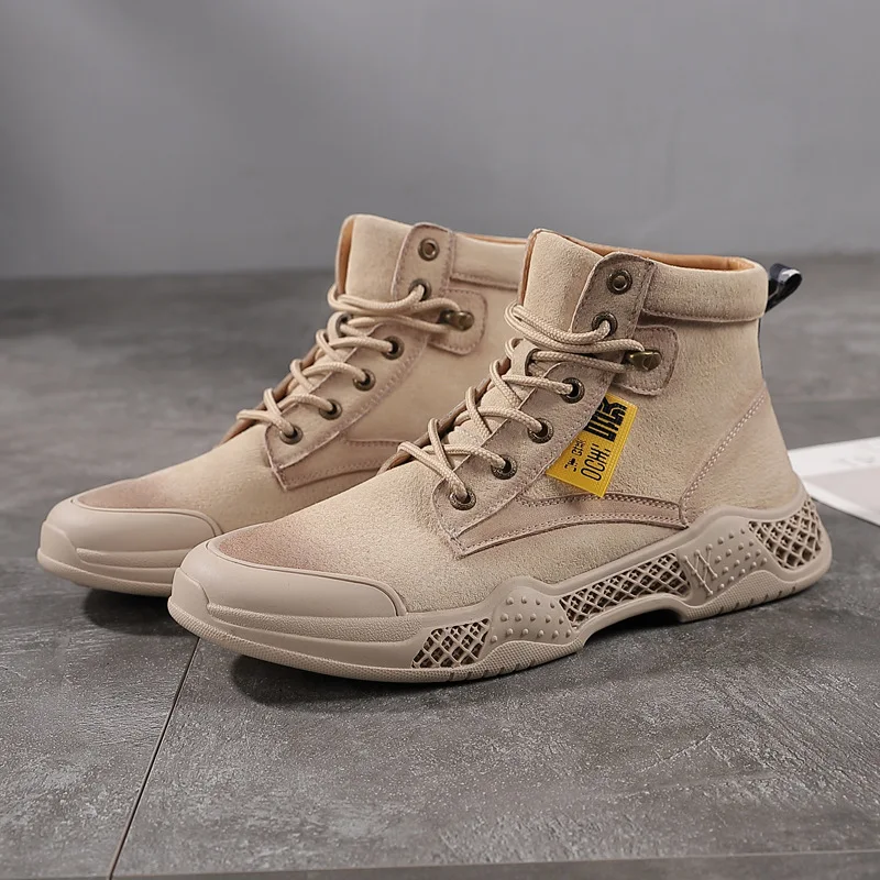 

Men's Martin Boots 2019 Genuine Leather plus Velvet MEN'S SHOES Winter Anti-slip High State Men's Boots
