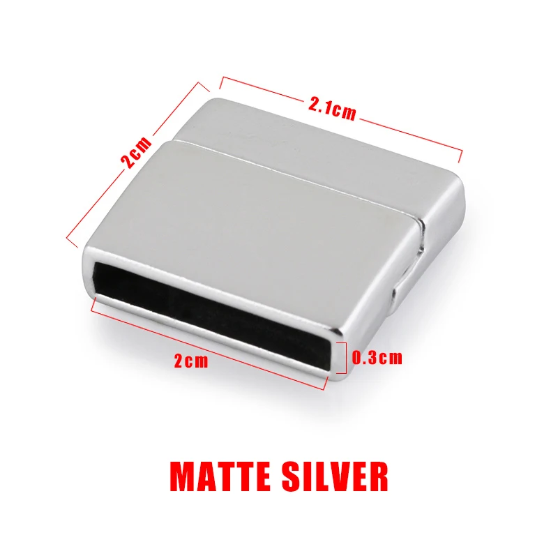 2..0cm matte silver ZG 20*20 мм сильные магнитные замочки дизайн кожаный браслет соединение Золото Серебро DIY ювелирных изделий Изготовление - Цвет: 2..0cm matte silver