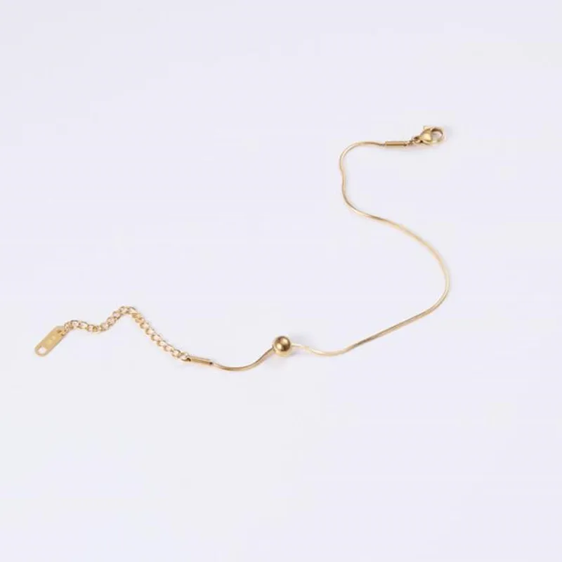 Простой Змея из нержавеющей стали цепи браслеты из нержавеющей стали издели, розовое золото цветный бусины браслет для женщин в едином положении во время занятий легкой атлетикой, Женские Ювелирные изделия