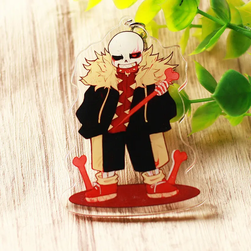 Акриловый брелок двойного назначения с подставкой и фигурным дисплеем Undertale Sans 8