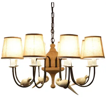

Resin Bird chandelier creative personality country Nordic garden Mediterranean retro restaurant lamp bedroom living