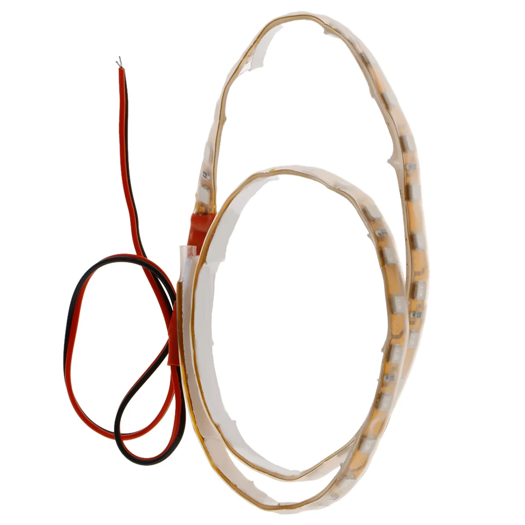 Multi-Color LED Motorcycle Ground Strip Light Kit w/Wire Blue & Red