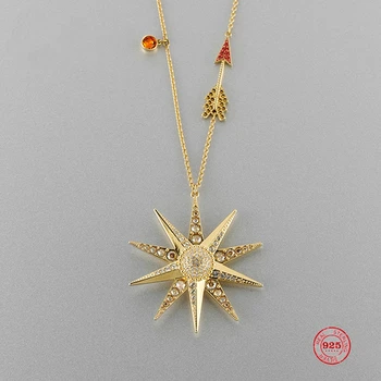 

2020 New Fashion Charm Pure 925 Silver Original 1:1 Reproduction, Glamorous Sun Flower Wild Necklace Female Luxury Jewelry Gifts