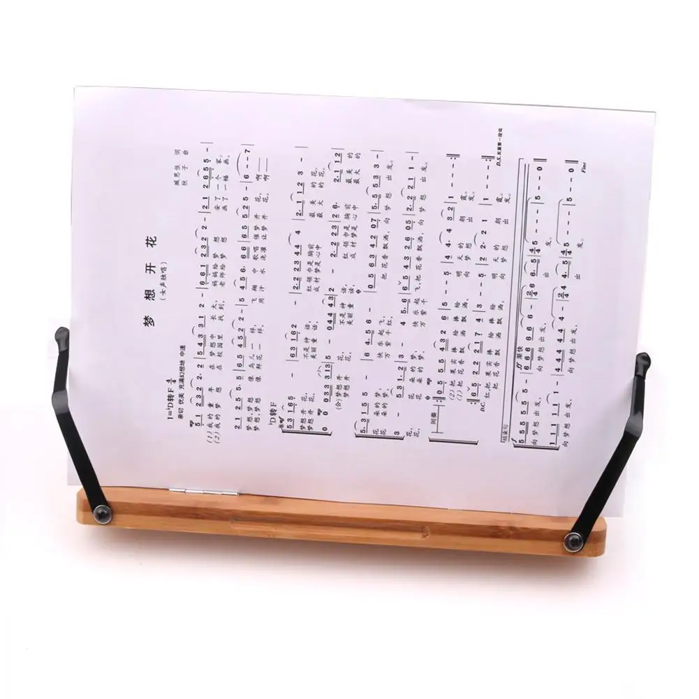 

Hollow Out Portable Folding Tabletop Bamboo Reading Book Holder Music Stand Holder Organizer for Music Score Recipe Tablet