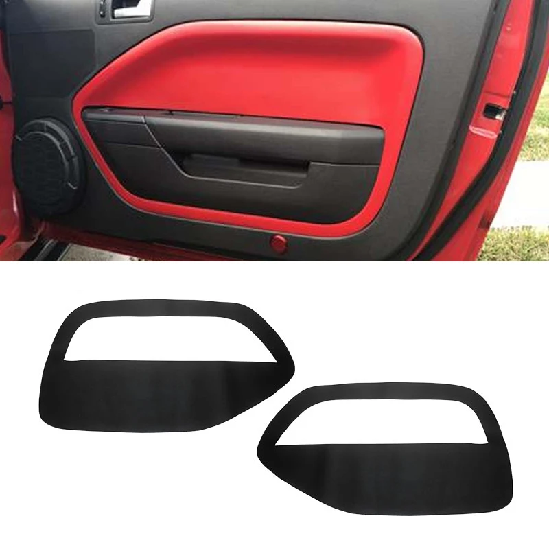 

Soft Leather Door Panel Cover For Ford Mustang 2005 2006 2007 2008 2009 2X Car Front Door Armrest Panel Skin Cover Sticker Trim