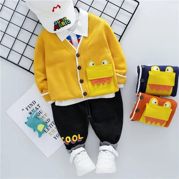 

Baby Boys Clothing Sets 2020 Autumn Cartoon Coats T Shirt Pants Newborn Infant Casual Clothes Children Kids Clothing