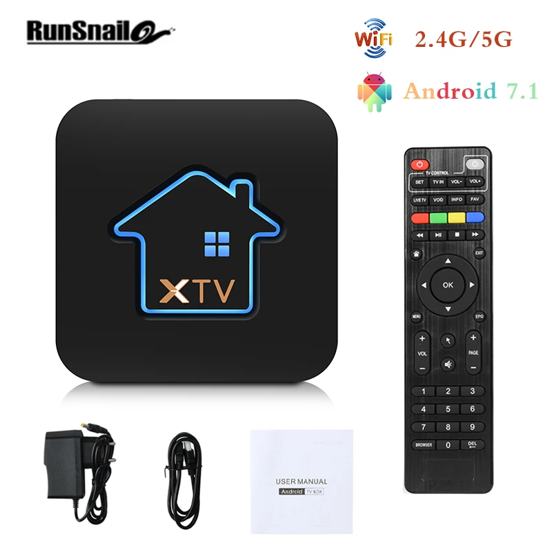 

XTV Smart TV Box Android 7.1 Amlogic S905X Quad-cortex-A53 Support IPTV code RAM1GB ROM8GB 4K PLEX Youtube Media Player