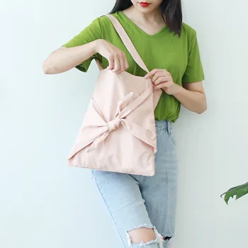 

Women Canvas Bag Simple Cotton Cloth Fabric Casual Tote Students School Books Messenger Bags Foldable Soft Shoulder Bag Pink