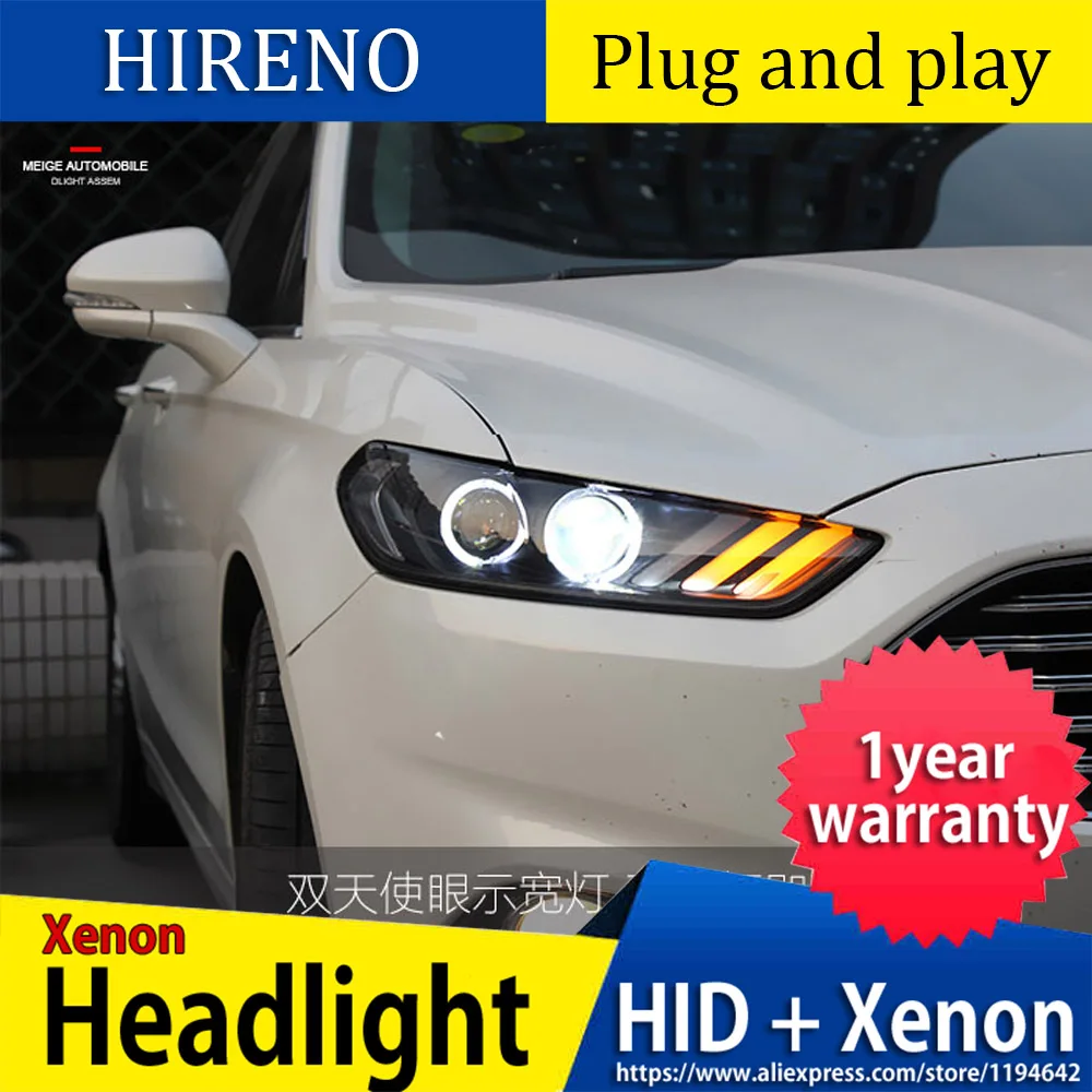 

Car Head Lamp For Ford Mondeo For Fusion 2013 2014 2015 Headlights LED fusion Headlight DRL Double Beam Lens Bi-Xenon HID Front