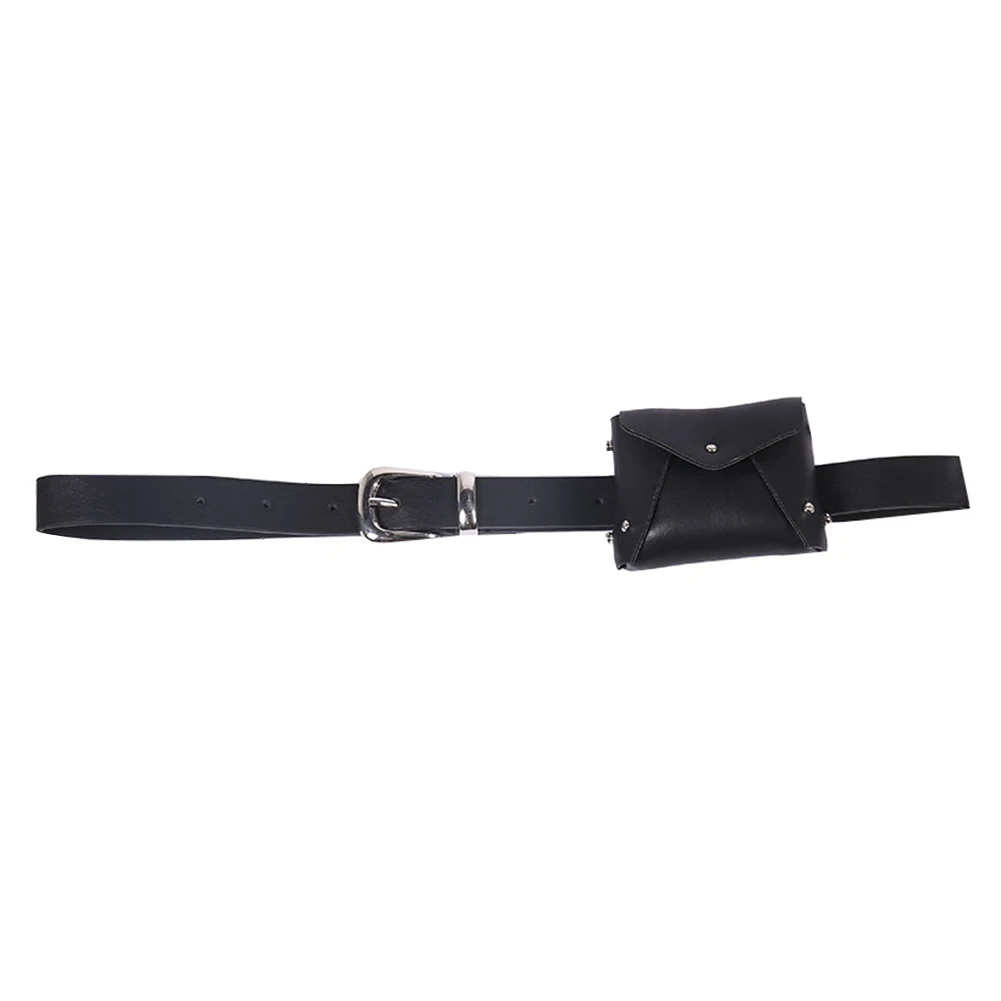 Women Casual Adjustable Strap Fanny Pack Disco Belt Solid Gift Shoulder Soft Waist Bag Messenger Mini Fashion PU Leather - Цвет: Черный