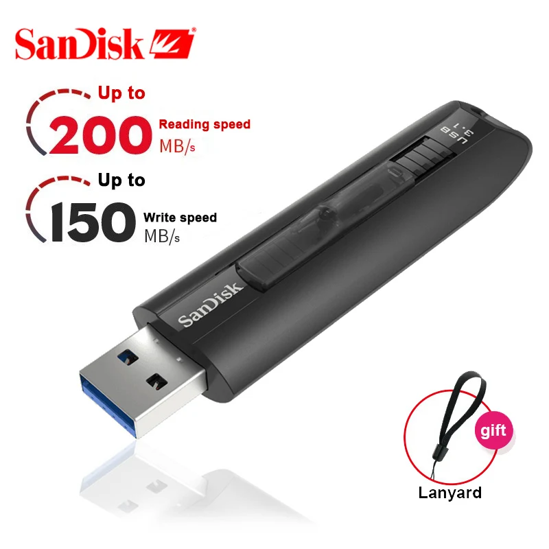 SanDisk CZ800 USB флеш-накопитель 128G/64G высокоскоростной 200 МБ/с. Флешка 3 1 карта памяти