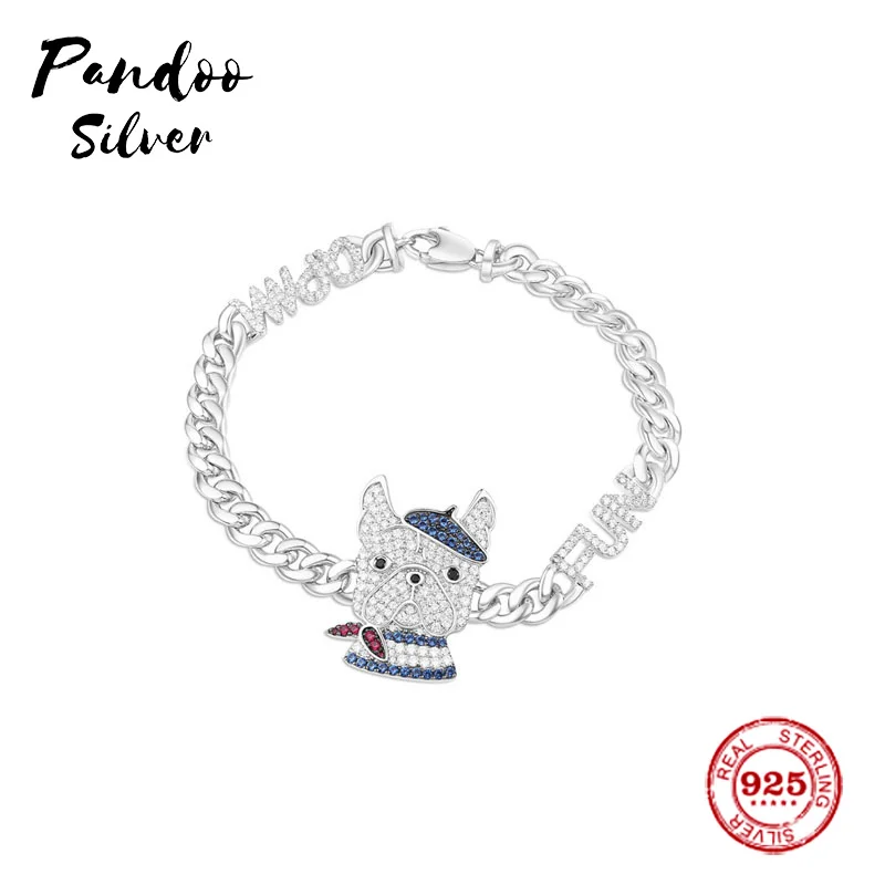 Модная подвеска Стерлинговое Серебро копия 1:1, темно-синий Серебряный браслет цепочка для женщин Monaco ювелирный подарок