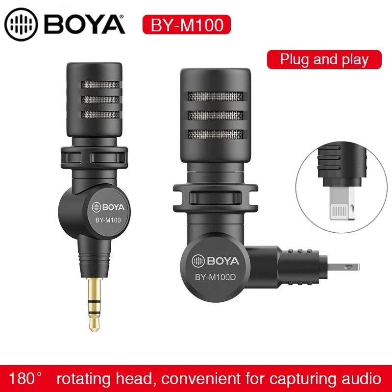 BOYA BY-M100 3 5 мм TRS штепсельный миниатюрный микрофон для Nikon Sony Canon Panasonic цифровая DSLR
