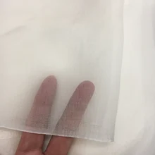 По 6 м шелк ткань тонкий жоржет тюль Цвет: BIEGE-WHITE, ширина: 89 см, толщина: 3 мм,# taizhow