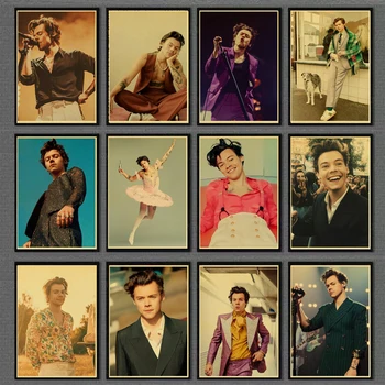 

Famous Singer Harry Style retro poster vintage posters Prints high Quality Decor Poster Wall Painting Bar /Home