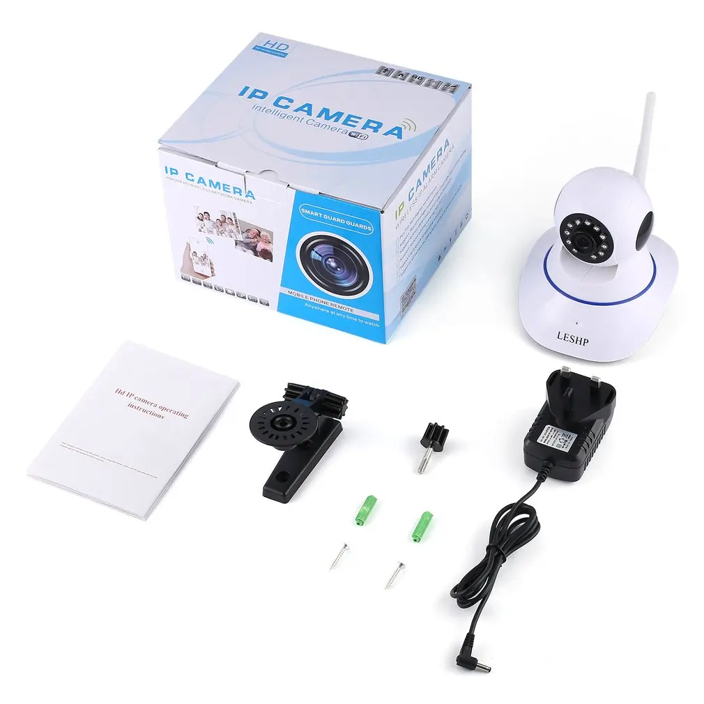 

LESHP Indoor HD 1080P Wireless Network IP Alarm Camera 2MP 1920 * 1080 Plug & Play Night Vision 4pcs Infrared LED
