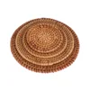 1Pc New Hot Natural Rattan Coasters Insulation Cup Bowl Pad Handmade Padding Table Mat Round Placemats Kitchen Accessories ► Photo 2/6